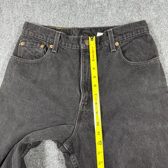 Vintage 90s Levis 550 Denim Jean Relaxed Tapered 12 Reg Medium Black 0160 - Picture 9 of 10